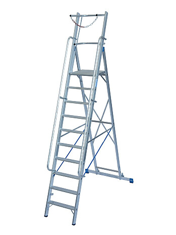 KRAUSE Stabilo drabina z platformą i barierkami 10 stopni + rolki